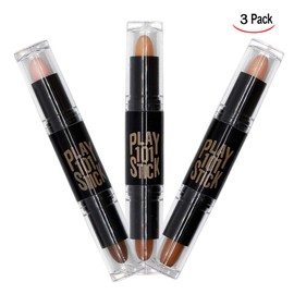 iwobi Lady Concealer Pencil Double End Make-Up Concealer Pen Cover Facial Contour Pencil Cosmetic Pack of 3