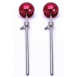 Jiayouy 2 Pieces Bass Drum Pedal Beater Aluminum Alloy Hammer Head Percussion Instrument Accessory Part Red