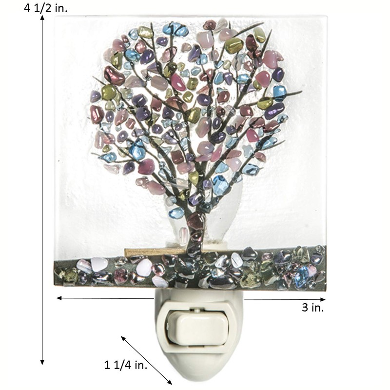 J Devlin Glass Art Stained Glass Tree Night Light –