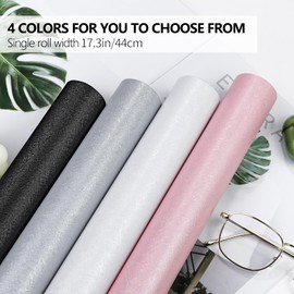 Uooar Silver Silk Peel and Stick Wallpaper 17.3"x120" Removable Self Adhesive Textured Contact Paper Vinyl Decorative Wall Paper for Bedroom Living Room