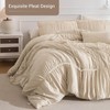 Lady Ann Queen Comforter Set - Wheat Ruched Boho Bedding