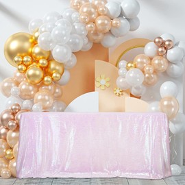 SquarePie Sequin Tablecloth 50 x 72 Inch Iridescent Sparkly Table Linen for Wedding Party