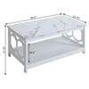 Convenience Concepts Omega Coffee Table with Shelf, White Faux Marble/White