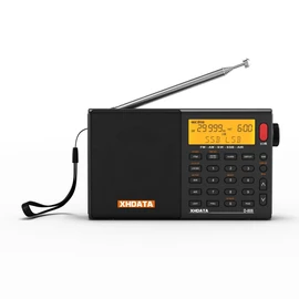 XHDATA D-808 Portable Digital Radio FM SW MW LW SSB RDS DSP Air Band Radio Alarm Clock Receiver with ATS Mode LCD Display and Stereo Sound for Parents Black