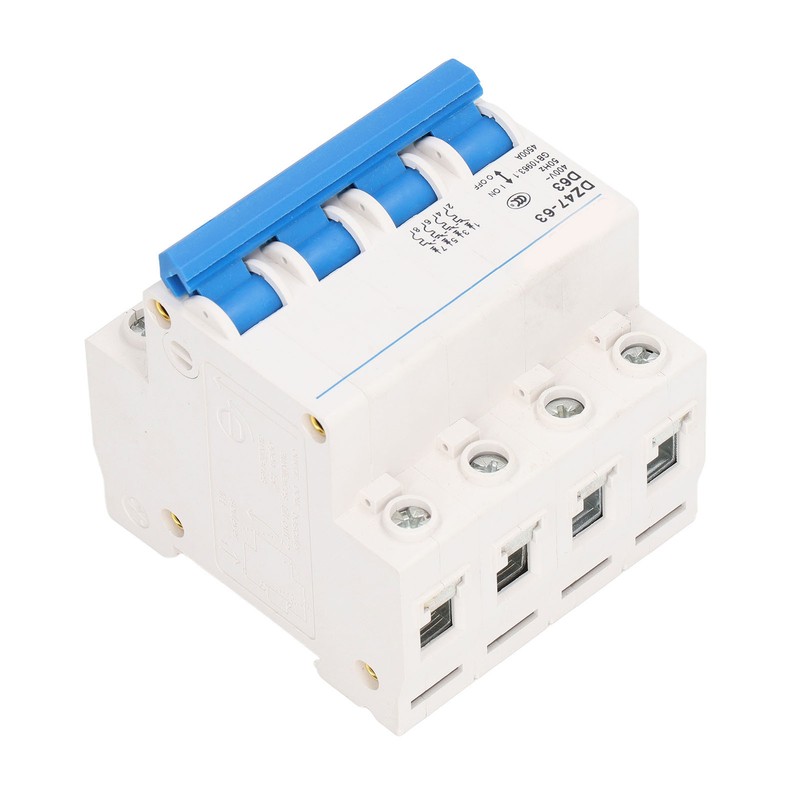 4P Miniature Circuit Breaker DIN Rail Mount Low Voltage Overload