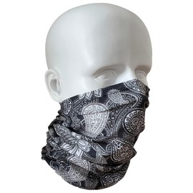 CUBATTY Face Mask, Face Cover, Neck Guard, UV Protection, Thin, Balaclava, Camouflage, Bandana, Versatile Headwear, Survival Games, Cycling, Outdoor Use (S279-Gray)