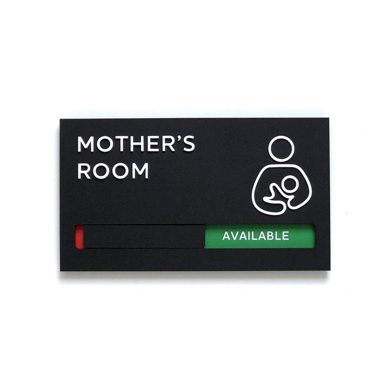 Kubik Letters Mothers Room Sign with Slider for Dual Messages