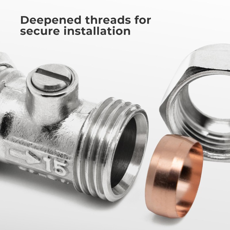 15mm Isolation Valves - Vancoco 10pcs Isolation Valves Compression Ends