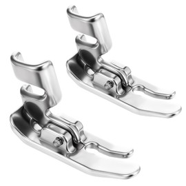 10mm (0.4" Wide) Presser Foot for Low Shank Straight Stitch, Sewing Machine Feet, Metal Sewing Machine Foot, Sewing Machine Parts for Most Older Sewing Machines, 2 Pack (Silver)