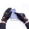 Riparo Men's Vegan Leather Full-finger Driving Touchscreen Gloves (Small, Black)