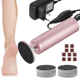 AOOWU Hornhautentferner Elektrisch, Wiederaufladbare Elektrisches Fuß-Hornhautentferner-Set mit Austauschbaren Fußfeilen, Einstellbar Speeds, Fußpflegeset für rissige Fersen, Hornhaut, abgestorbener
