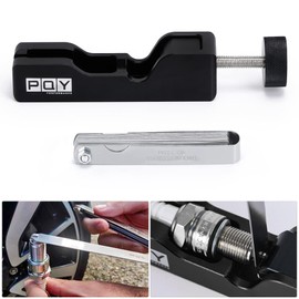 PQY Universal Spark Plug Gap Tool with 32 Blades Steel Feeler Gauge for Most 10mm 12mm 14mm 16mm Spark Plugs Black