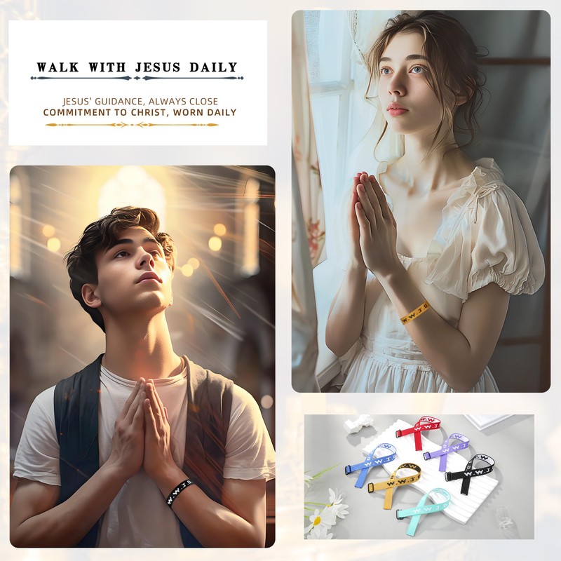 Tomovely WWJD Bracelets Pack What Would Jesus Do Bracelet Bulk