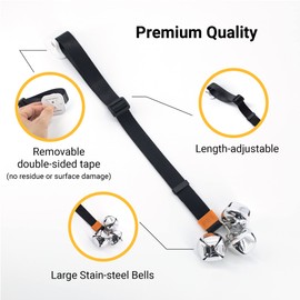 SVD.PET Puppy Bell Doorbell, Dog Bell for Potty Training, Attached to doorknob or Anywhere Near The Door, Length and Height Adjustable (Black)