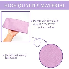 Korwex Window Cleaning Cloth, Glass Cleaning Cloth, Streaks Schatches Free. (Purple 2 Pack)