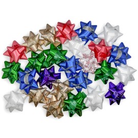 Freedom Farms Pack of 25 Self Adhesive Gift Bows in Assorted Color & Designs, Peel N Stick Gift Bows for Christmas, Birthdays, Holidays (25)