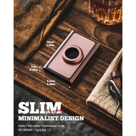 DUGRAFT Minimalist Wallet for Men Airtag Holder, Slim Metal POP UP Credit Card Holder RFID Blocking Air Tag Wallet, Rose Gold