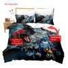 Loussiesd 3D Animal Print Bed Linen Set with Zip Wolf/Lion/Elk/Fish