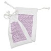 Lunarable Purple Floral Fabric Pouch Set of 2, Continuous and