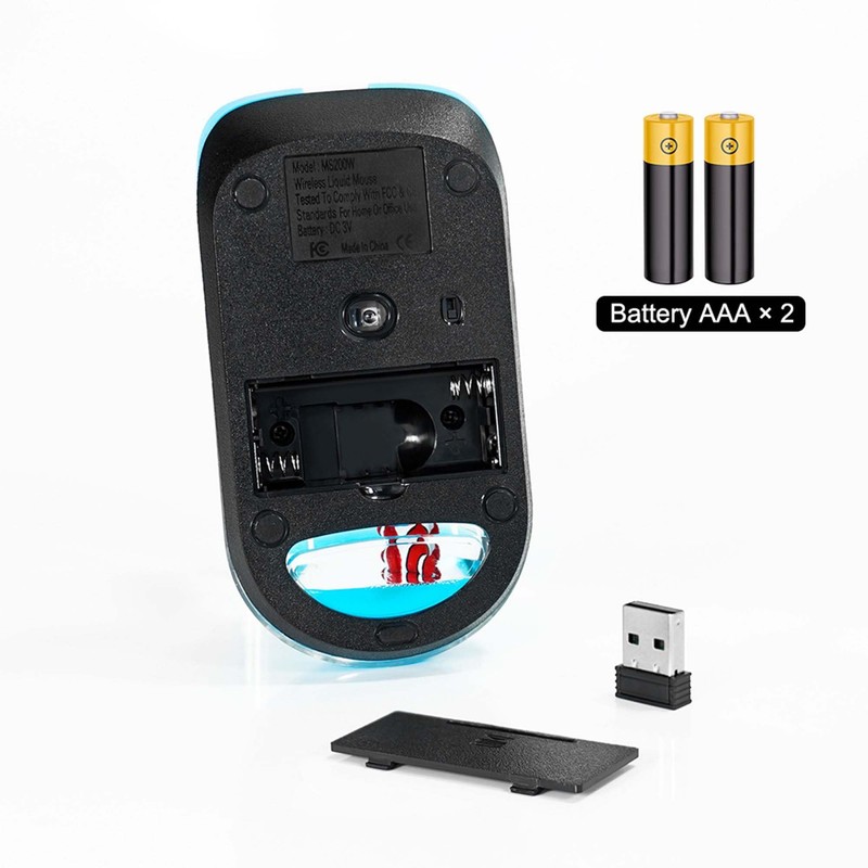 Wireless Mouse Cute Retro Aqua Mouse, Silent Portable Lightweight Optical