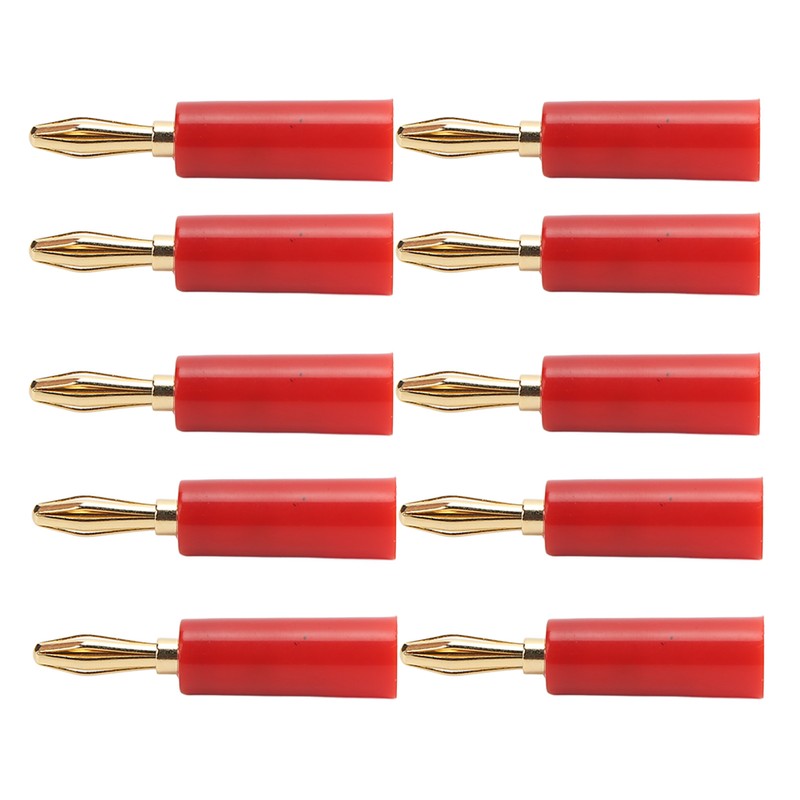 10PCS Banana Plugs 4mm Audio Jack Connector Solderless Six Blade