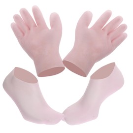 Ipetboom 1Set Moisturizing Gloves and Socks for Women Soft Elastic Spa Gloves and Moisturizing Socks for Dry Cracked Hands for Travel and Beach Activities Duo
