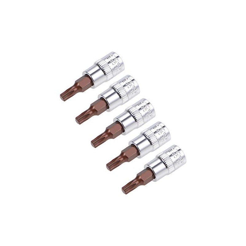 sourcing map 5pcs 1/4" Drive x T20 Torx Bit Socket,