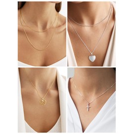 Silvora Gold Plated S925 Sterling Silver Chain Necklace 1.5mm Thin Cable Rolo Chain Adjustable Strong 24" Inch, Great for Pendants or Layer