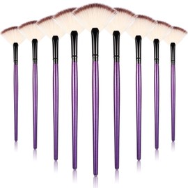 Maitys 9 Pieces Facial Brushes Fan Mask Brushes, Soft Facial Applicator Brushes Tools for Peel Glycolic Mask Makeup for Mud Cream (Purple and Black)