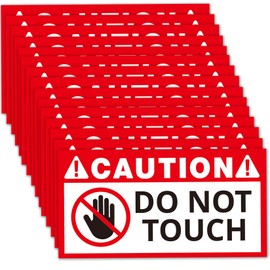Do Not Touch Warning Sign Label Stickers, 15 pcs Self Adhesive Peel and Stick Vinyl Decal Do Not Use Hand Sign for Wall, Cars, Laptops, Glass, Toolbox, 2x4 inch.