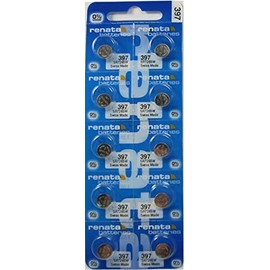 Renata Batteries 397/SR726SW Silver Oxide 0% Mercury Watch Battery (10 Pack)