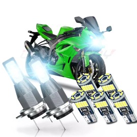 CHUSYYRAY Fits Kawasaki Ninja 300 EX300 KRT LED Headlight Pilot Park Lights T10 2012-2019