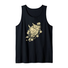 Japanese Tattoo Hannya Devil Mask with Cherry Blossoms Tank Top