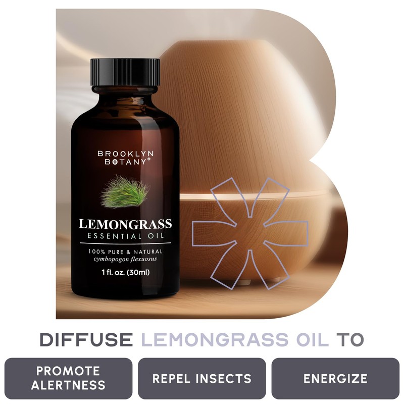 Brooklyn Botany Lemongrass Essential Oil - 100% Pure and Natural