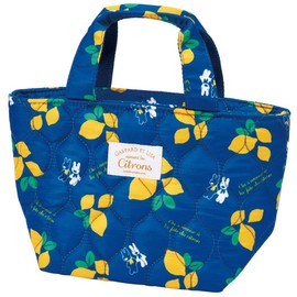 Skater KKLB2-A Quilted Fabric, Cold Insulation, Lunch Bag, 11.8 x Depth 4.7 x Height 7.1 inches (30 x 12 x 18 cm), Cute, Bento Box, Large Size, Lisa and Gaspard Lemon Pattern