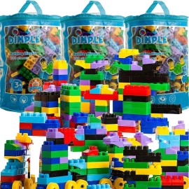 Dimple Soft, Kid-Friendly Multi-Colored Plastic Block Set of 3 (300 Pieces Each)