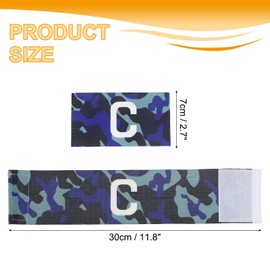 MECCANIXITY Soccer Captain Armband, Nylon Captain Arm Bands for Soccer Elastic Captain C Arm Band Sports Captain Armbands for Football Team Training Youth & Adult Blue, Pack of 1