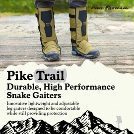 Pike Trail Snake Gaiters Leg Guards - Waterproof, Durable - Adjustable Size for Men & Women - Protection from Snake Bites - Hiking Essentials Ideal for Trekking, Hunting & Fishing - Coyote - 1 pair