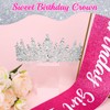 CURASA Silver Birthday Crown & Glitter Hot Pink Birthday Girl