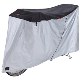 Kawasumi Seisakusho KW-388AS/BK Bicycle Cycle Cover, Zipper Type for Assist Vehicles, Size L, Black/Silver