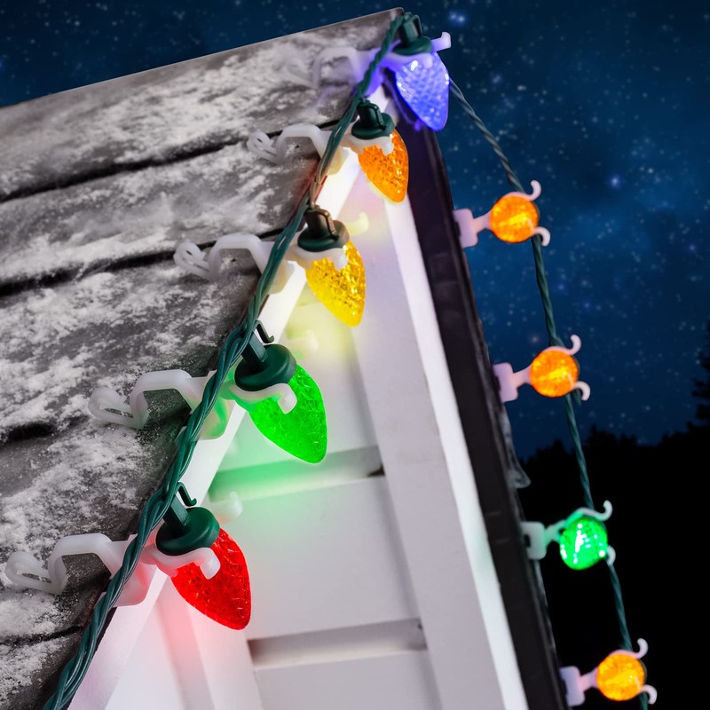 Universal Christmas Lights Clips, 100 Count All-in-One Gutter Clips for
