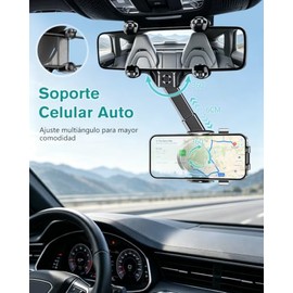 Soporte Celular Auto, Soporte de Teléfono Giratorio y Retráctil de 360°, Multipropó Sito, se Puede Utilizar en los Espejos Retrovisores del Coche, Com