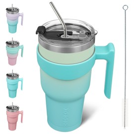 BJPKPK 40 oz Stainless Steel Insulated Tumbler Cups With Handle And Straw And Lid,Mint