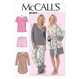 McCall's Patterns M7297 Misses'/Women's Robe, Belt, Tops, Dress, Shorts & Pants, B5 (8-10-12-14-16)
