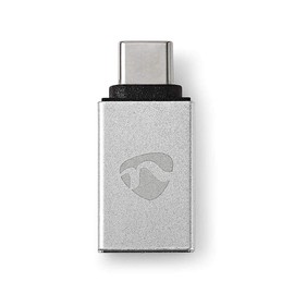 NEDIS USB Adapter | USB 3.2 Gen 1 | USB-C Male | USB-A Female | 5 Gbps | Nickel-Plated | Silver | Packaging with Display Window