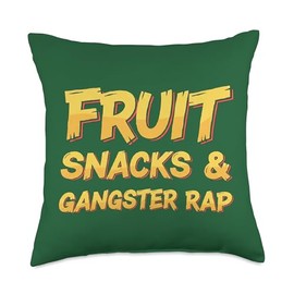 Kids Fruit Snacks & Gangster Rap Funny Boy Toddler Kid Throw Pillow