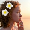 AWOCAN 10PCS Women Hawaiian Flower Hair Clips White Plumeria Flower
