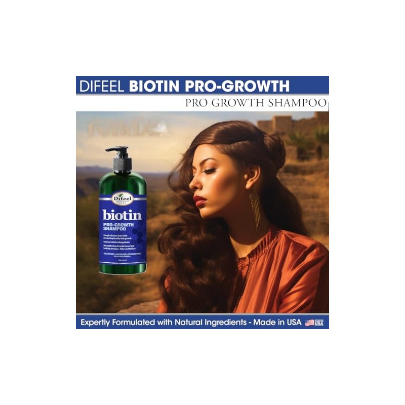 Difeel Champú Con Biotina De 355 Ml (12 Oz) Para