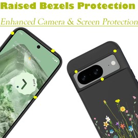 Unov Case Compatible with Pixel 8A 5G Case with Design Soft TPU Shock Absorption Slim Embossed Pattern Protective (Floral Bouquet)