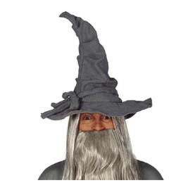 shoperama Witch Hat Suede Look Large Bendable Wizard Hat Merlin Magician Witch Witch Gandalf Sorceress Costume Accessory Colour: Grey